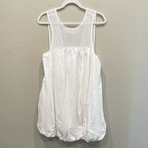 Anthropologie White Bubble Mini Dress in Ivory - Size: Medium